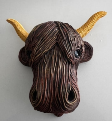 Rustic Wall Sculpture Art | Artisan-Crafted Cow Design for Unique Home Decor 0
