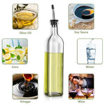 Tuzwa 500ml Glass Oil Dispenser Bottle with Easy Pour Spout – Leak-Resistant Olive Oil, Vinegar & Soy Sauce Bottle for Kitchen