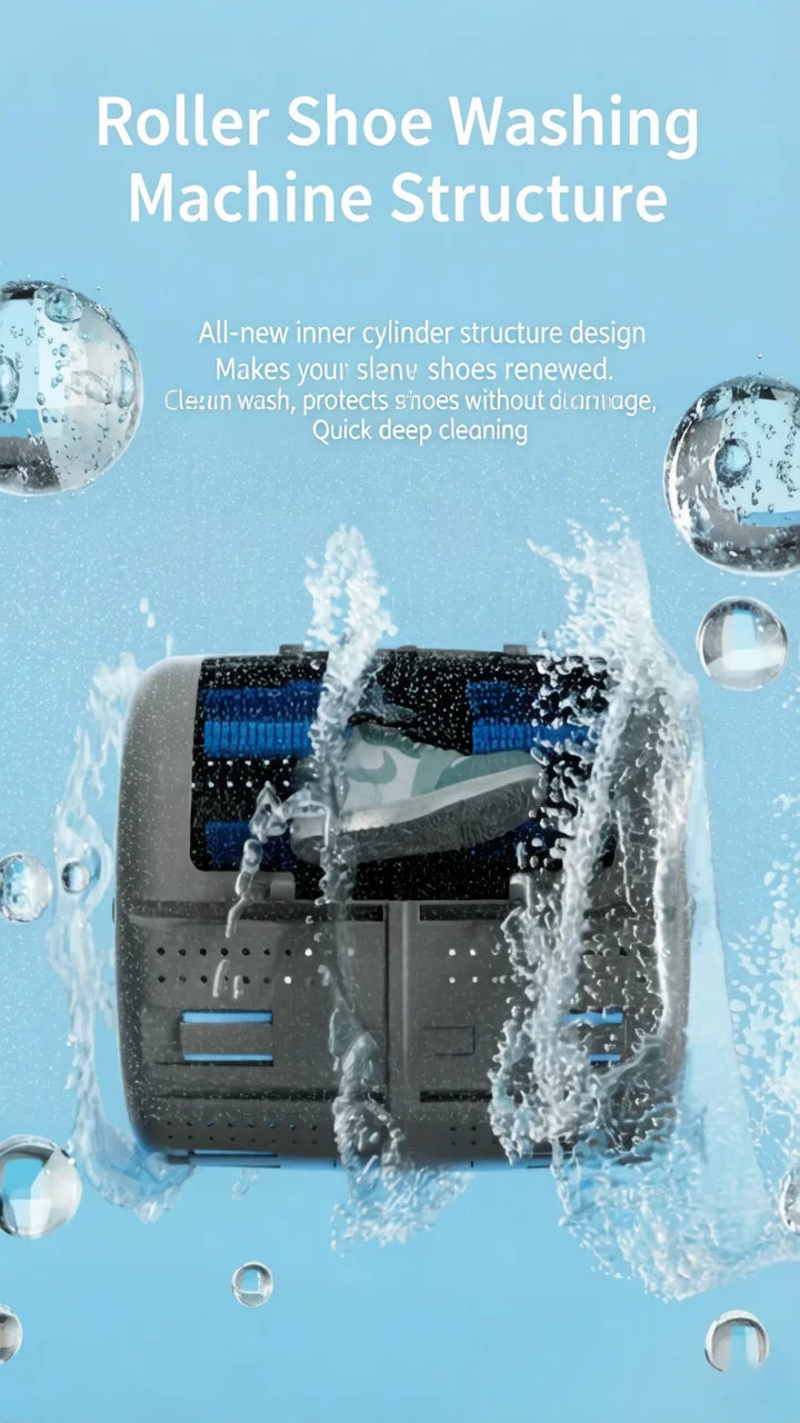 Tuzwa Semi-Automatic Electric Shoe Washing Machine – Compact Shoe Washer with Self-Cleaning Drum & Cold Water Cleaning for Home Use