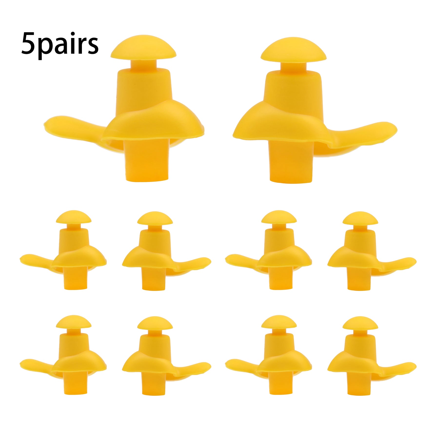 Tuzwa Swimming Earplugs 5 Pairs – Reusable Silicone Ear Plugs for Swimming with Ergonomic Spiral Design, Comfortable Water Sports Earplugs