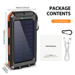 Tuzwa 30000mAh Solar Power Bank – Fast Charging Portable Battery Charger with Dual USB Ports, Digital Display & Flashlight for Phones & Tablets