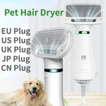 Tuzwa 2-in-1 Pet Hair Dryer & Grooming Brush – Low Noise Dog Dryer with Comb, 4 Heat Settings & Hot/Cold Air