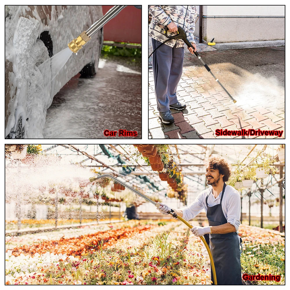 Tuzwa Pressure Washer Gutter Cleaning Wand – Extension Wand with 5 Nozzle Tips for High-Reach Gutter & Exterior Cleaning