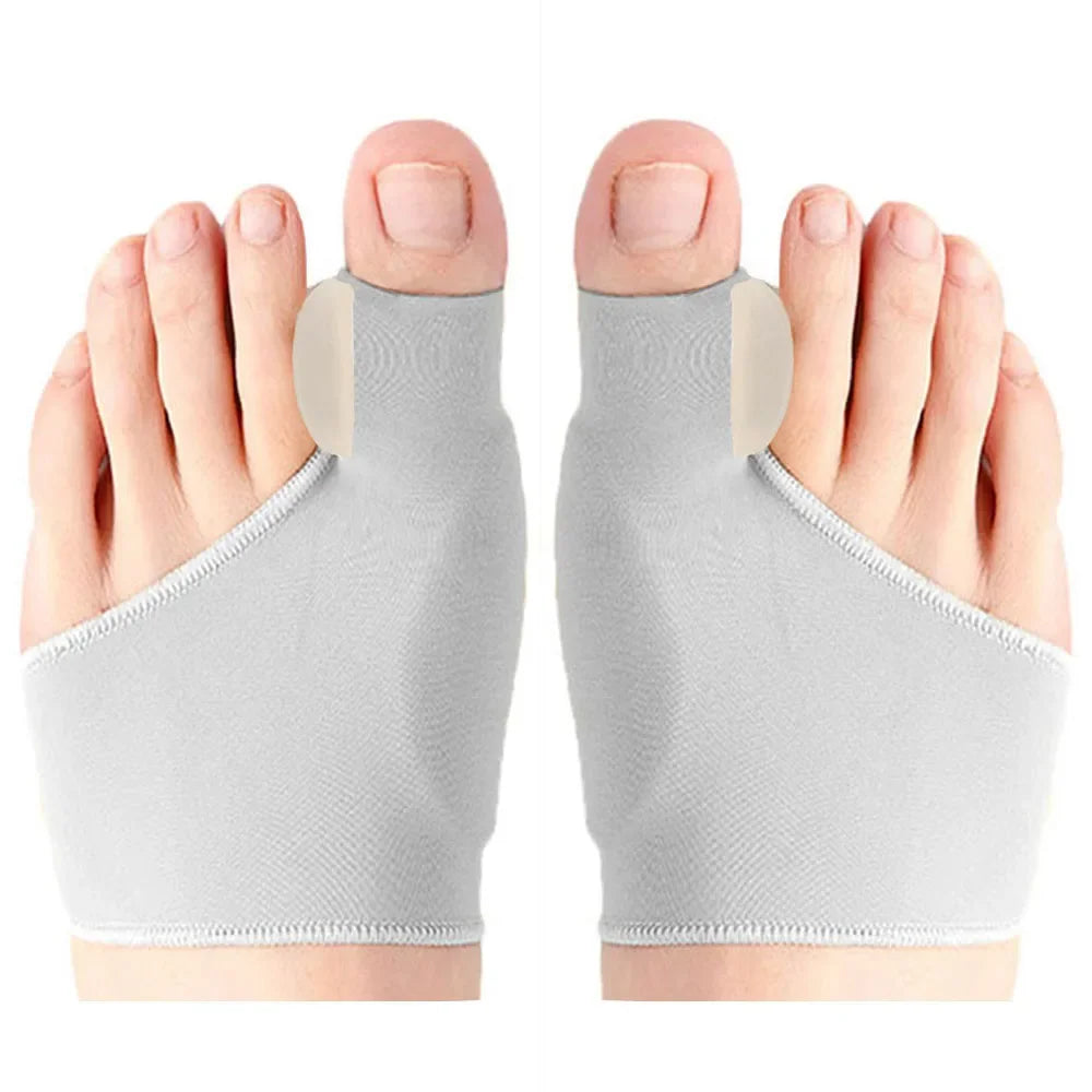 Tuzwa Adjustable Gel Toe Separator for Bunions – Hallux Valgus Big Toe Alignment Support with Soft Cloth Cushion, 1 Pair