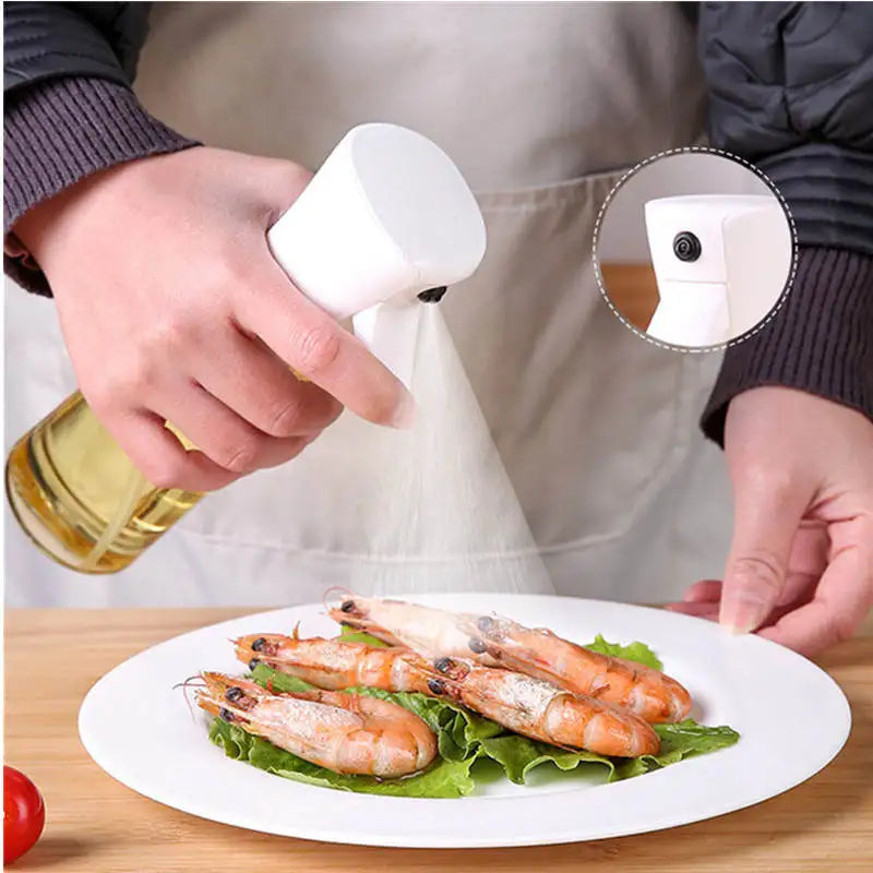 Tuzwa Oil Spray Bottle for Cooking with Adjustable Mist Nozzle – Refillable PP Kitchen Oil Sprayer for Cooking, Baking & Salad