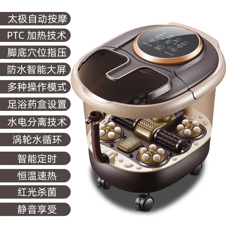 Tuzwa Electric Foot Spa Bath with Adjustable Heat & Thermostatic Temperature Control – Compact Foot Soaking Tub for Home