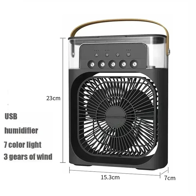 Tuzwa 3-in-1 Portable Air Cooler with LED Night Light – Compact USB Personal Cooling Fan for Bedroom, Desk, Home & Office