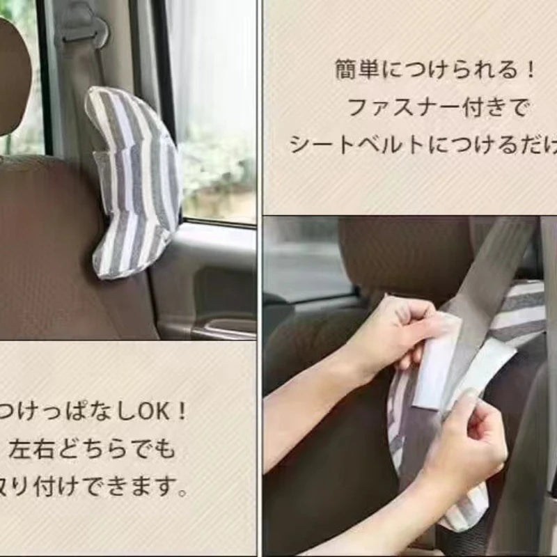 Tuzwa Kids Car Head Support Pillow with Adjustable Strap – Soft Travel Neck Cushion for Children, Road Trips & Car Rides