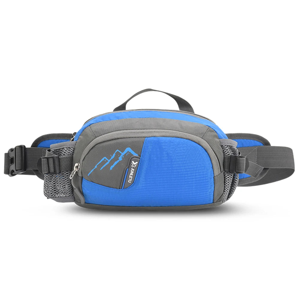 Tuzwa Running Fanny Pack with Water Bottle Holder – Water-Resistant Nylon Waist Bag with Multiple Pockets & Adjustable Strap for Hiking & Travel
