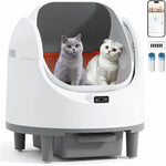 Tuzwa Smart Automatic Self-Cleaning Cat Litter Box | App-Controlled Enclosed Litter Box with Safety Sensors & Advanced Odor Control | Large Capacity for Multi-Cat Homes