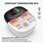 Tuzwa Heated Foot Spa Bath Massager with Heat, Bubbles & Vibration – Epsom Salt Compatible Foot Soaking Tub for Home Relaxation