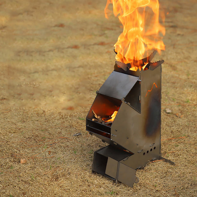 Wood Burning Stove Portable Rocket Stove, Foldable Stainless Steel Camping Stove for Outdoor Cooking (3)