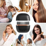 Tuzwa Mini Hair Straightener Brush – Rechargeable Portable Anti-Scald Heated Brush, 100–240V Dual Voltage