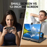Tuzwa 12-Inch Phone Screen Magnifier – Anti-Blue Light Smartphone Screen Amplifier with Portable Stand for Videos & Movies