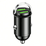 Tuzwa 200W Dual-Port USB Car Charger – Fast Charging Adapter for Phones & Devices, Compact Vehicle Charging Adapter, Black