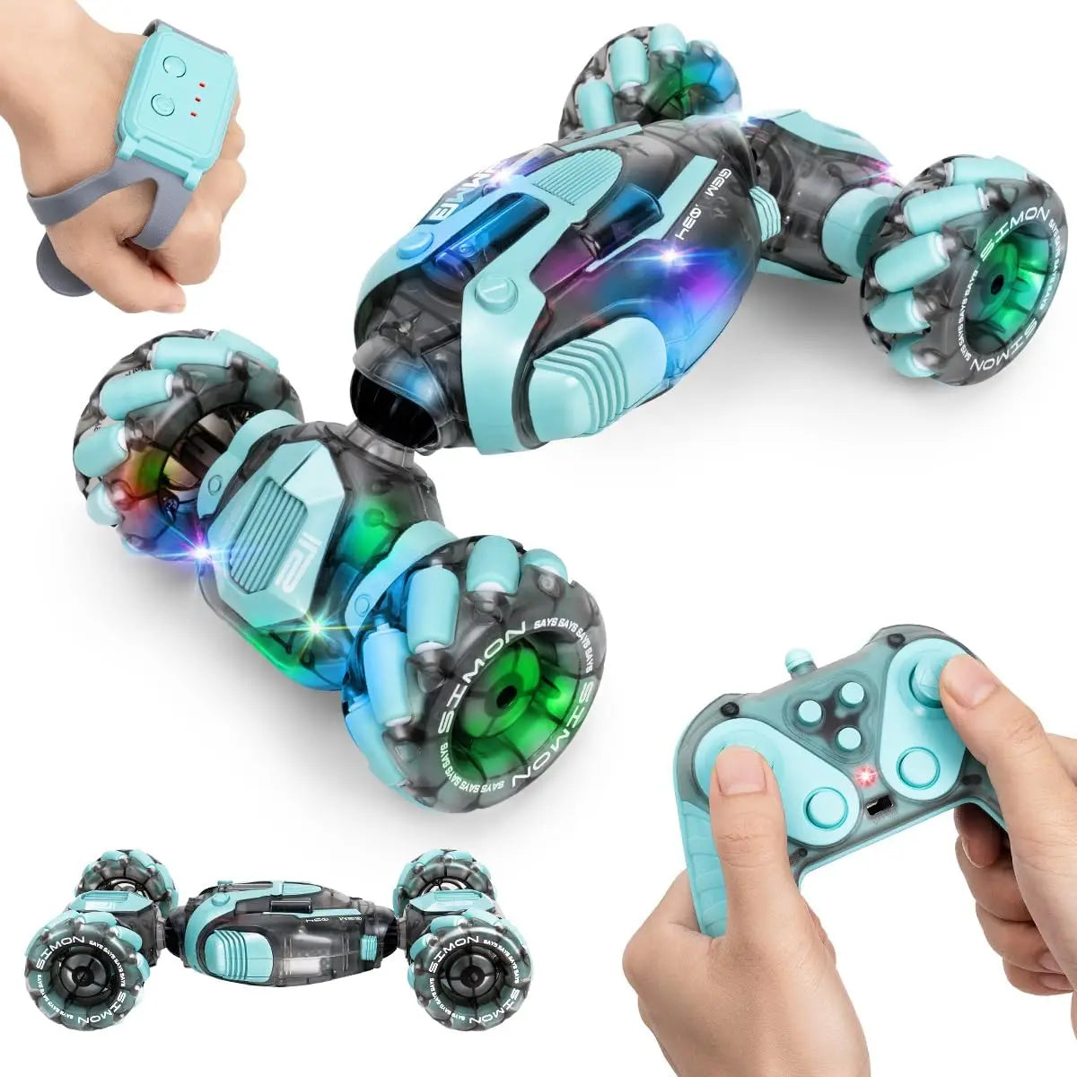 Tuzwa Gesture Control 4WD Stunt Car – 360° Rotating Remote Control RC Car with Rechargeable Battery, Ages 14+