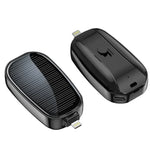 Tuzwa Solar Mini Power Bank Keychain – 1200mAh Portable Phone Charger with 5W Output, Built-In Plug & Solar Panel for Travel & Outdoor Use