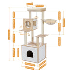 Tuzwa 5-Tier Cat Tree Tower | Multi-Level Wood Cat Condo with Scratching Posts & Cozy Resting Areas for Indoor Cats
