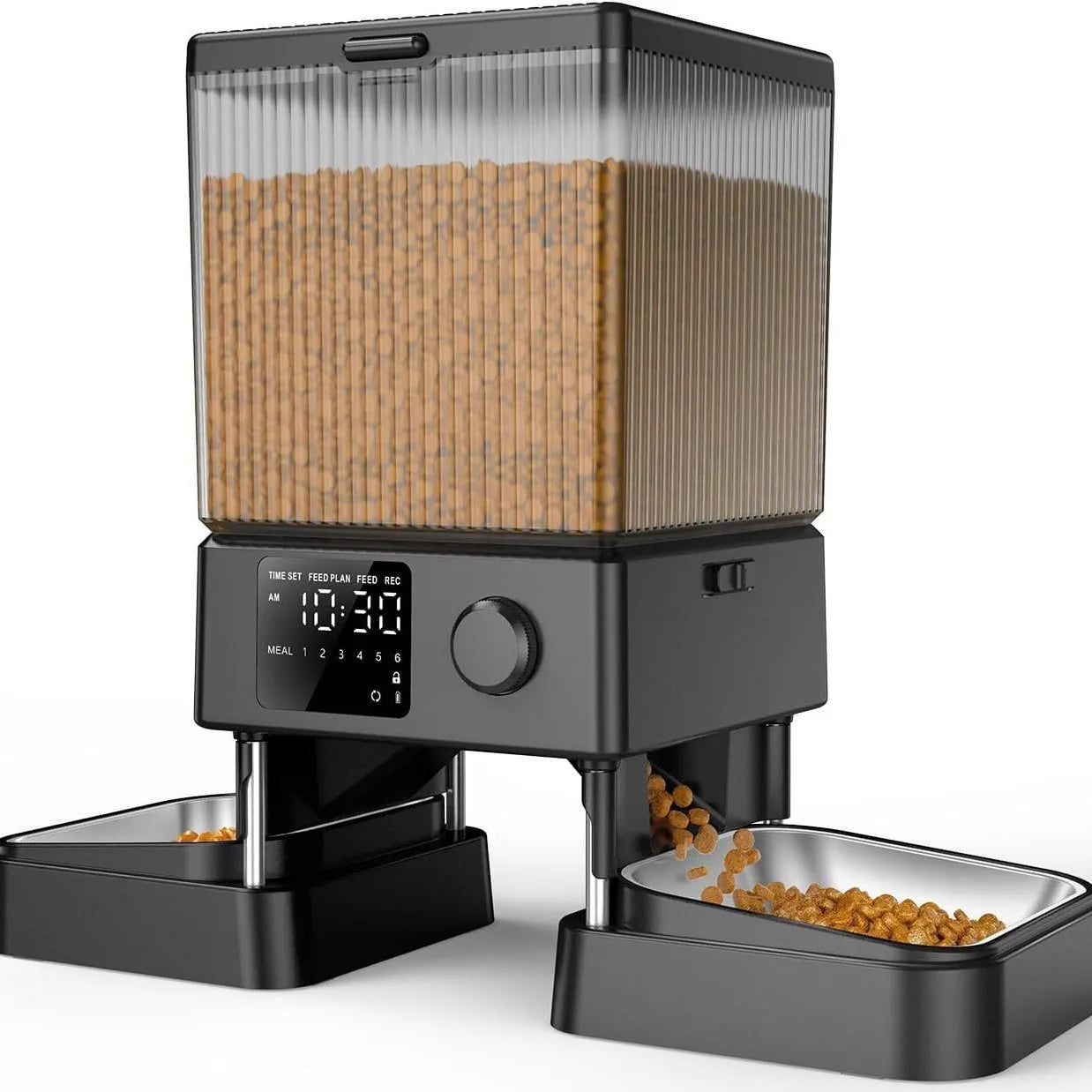 Tuzwa 5L Automatic Cat Feeder – Battery Operated Stainless Steel Pet Food Dispenser with Large Capacity for Convenient Daily Feeding