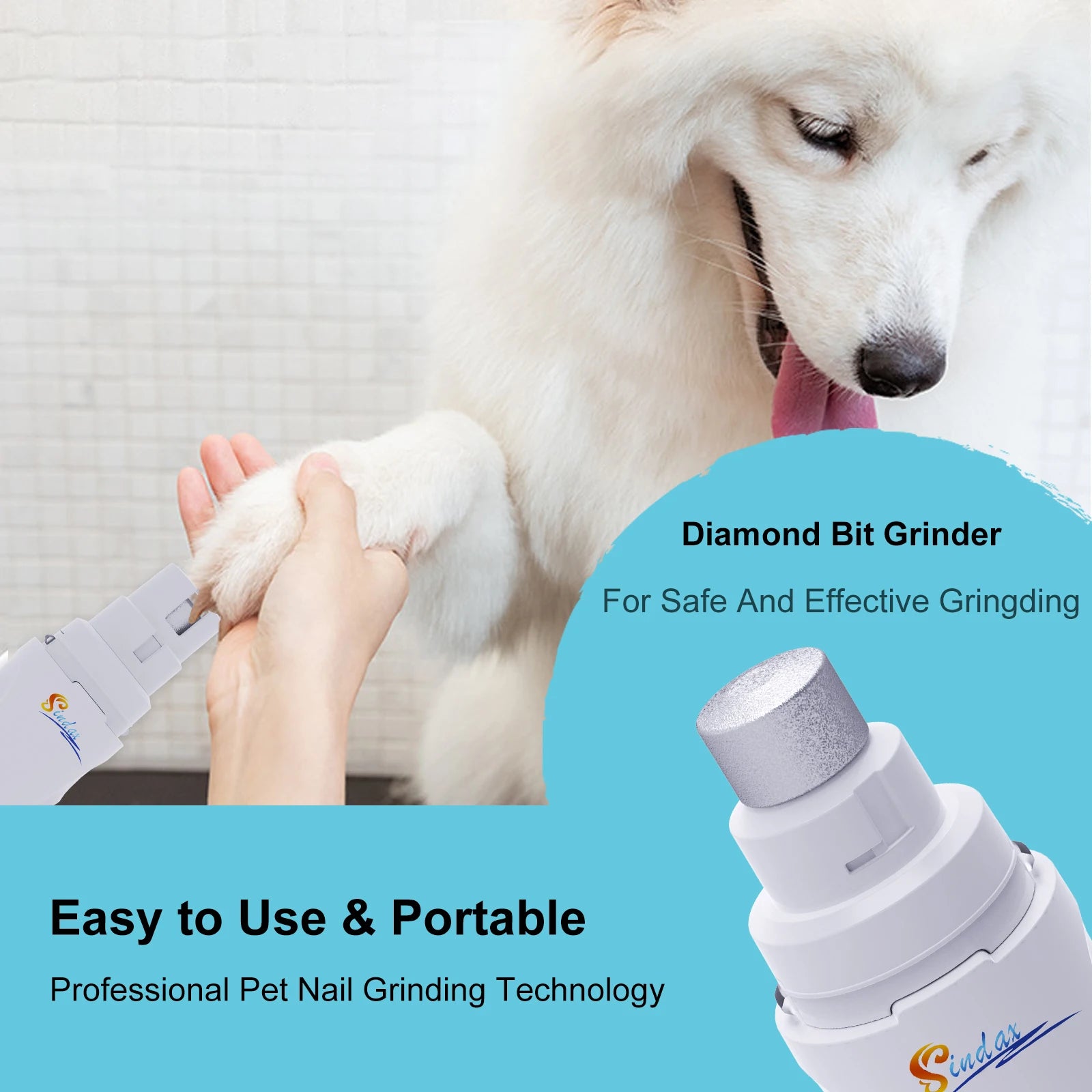 Tuzwa Dog Nail Grinder – USB Rechargeable 2-Speed Electric Nail Trimmer for Dogs, Quiet Pet Nail Grinder for Safe GroomingTuzwa Dog Nail Grinder – USB Rechargeable 2-Speed Electric Nail Trimmer for Dogs, Quiet Pet Nail Grinder for Safe Grooming