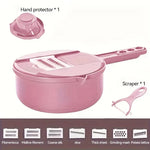 Tuzwa 9-in-1 Multifunctional Vegetable Chopper & Mandoline Slicer | Stainless Steel Food Cutter with Interchangeable Blades | Manual Kitchen Tool for Fast Meal Prep