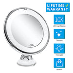Tuzwa 10X Magnifying Makeup Mirror with Lights – Rechargeable Dimmable Touch Screen Vanity Mirror for Makeup & Grooming