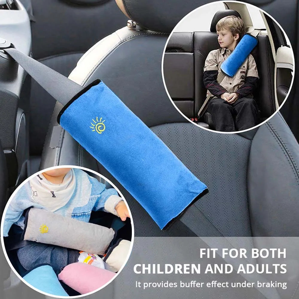 Tuzwa Kids Car Head Support Pillow with Adjustable Strap – Soft Travel Neck Cushion for Children, Road Trips & Car Rides