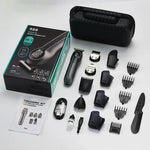 Tuzwa Professional 14-in-1 Beard Trimmer Kit | Cordless Waterproof Grooming Set for Beard, Hair, Body, Nose & Face