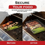 Tuzwa BBQ Grill Basket – Foldable Non-Stick Grilling Basket with Handle for Meat, Fish & Vegetables