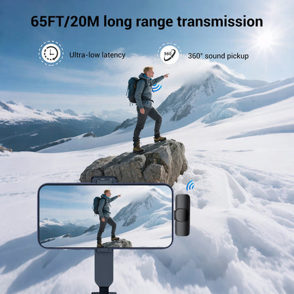 Wireless Lavalier Microphone | USB-C Type-C Clip-On Lapel Mic for Phone Video Recording | Omnidirectional