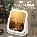 Tuzwa LED Makeup Mirror with Touch Dimming & 3X Magnification – Portable Lighted Vanity Mirror for Makeup & Grooming