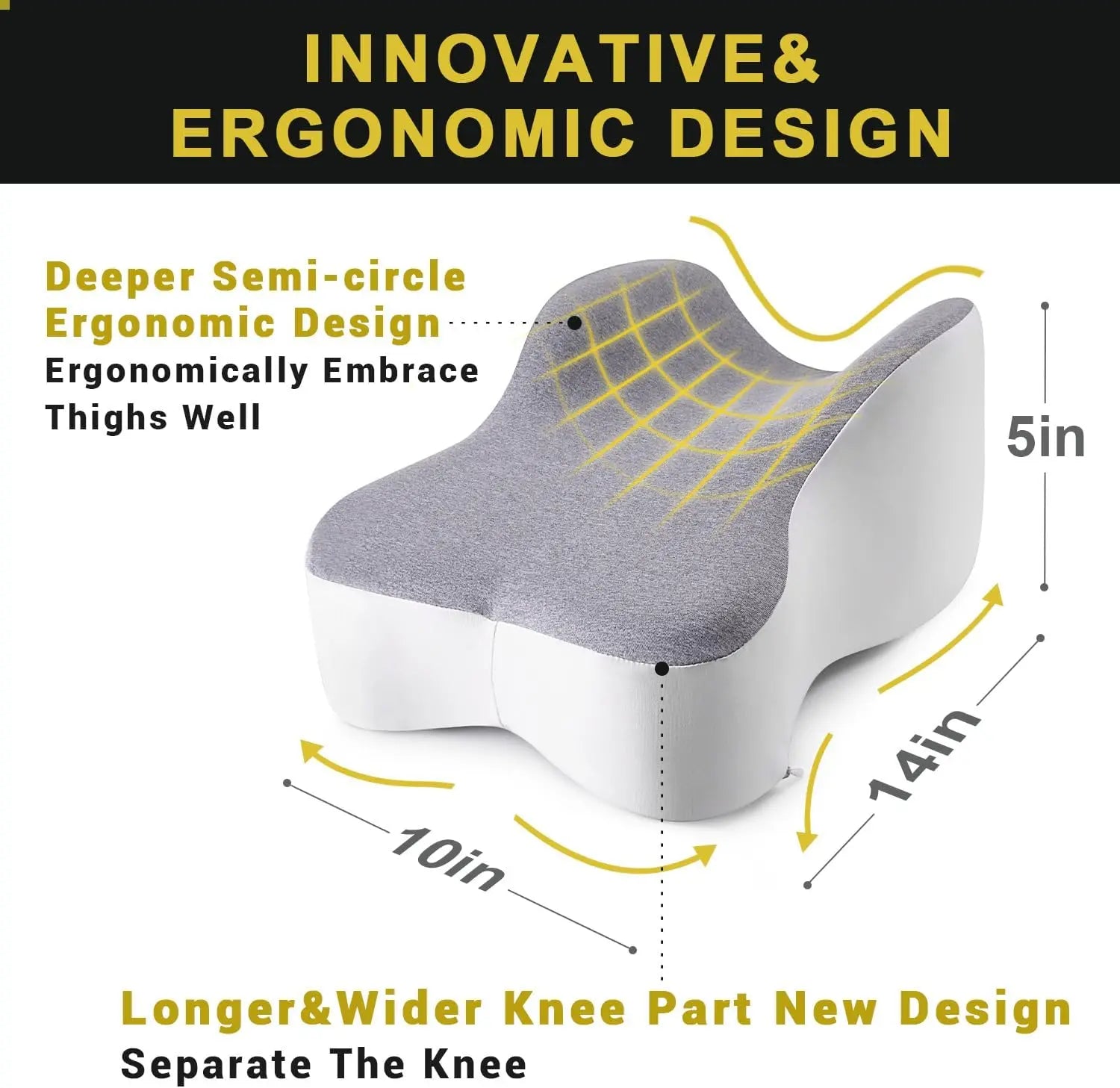 Tuzwa Memory Foam Knee Pillow for Side Sleepers – Ergonomic Between-Legs Support Cushion for Comfortable Sleep