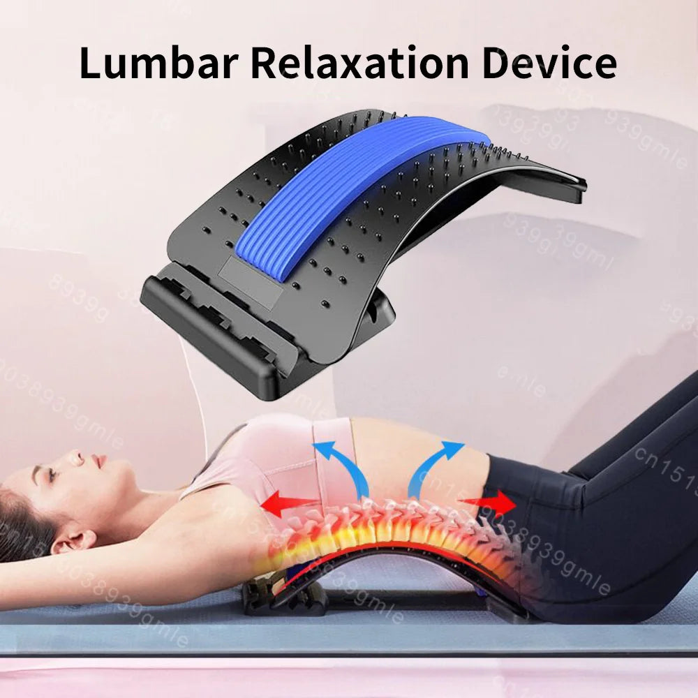 Tuzwa Adjustable Back Stretcher – Multi-Level Lumbar Stretching & Massage Tool for Lower Back Support, Posture, Relaxation & Daily Comfort
