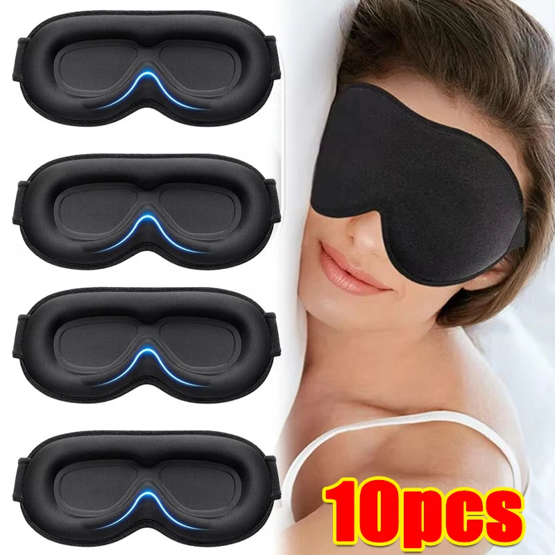 Tuzwa 3D Memory Foam Sleep Eye Mask – Light Blocking Contoured Sleeping Mask with Adjustable Fit, Soft Breathable Travel Eye Cover