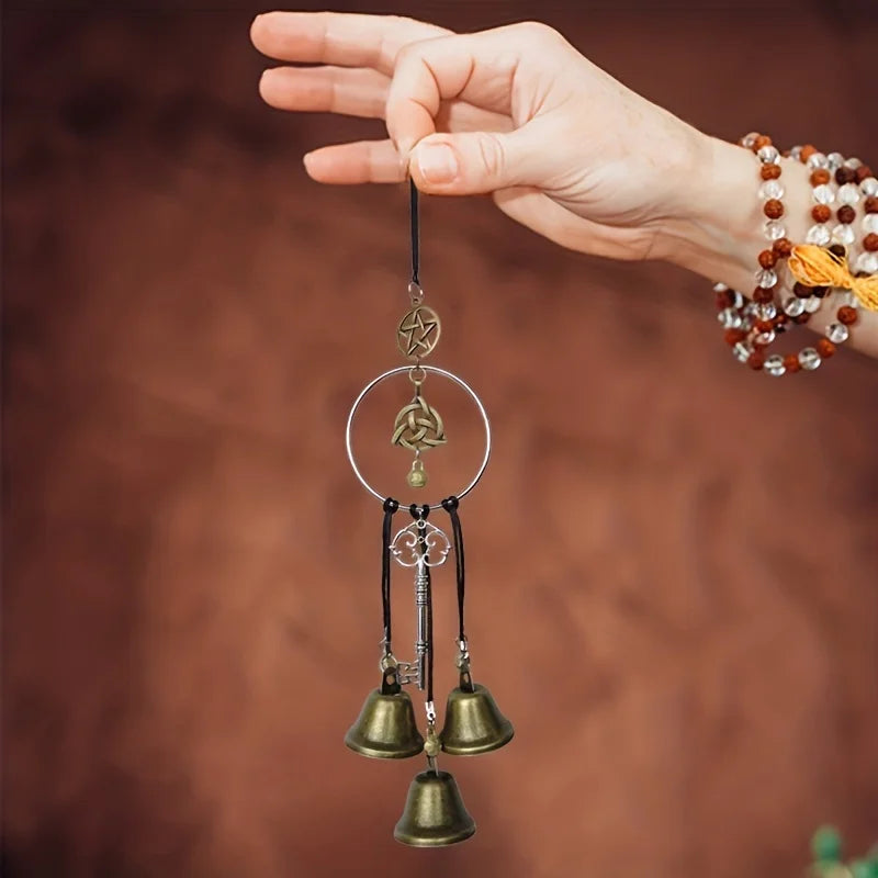 Tuzwa Witch Bells for Door – 1pc Metal Doorknob Hanging Bell Wind Chime, Decorative Witch Bell Door Hanger for Home, Entryway & Porch Decor