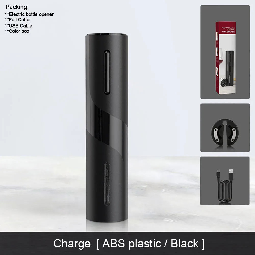 Tuzwa Rechargeable Electric Wine Opener with Foil Cutter – Automatic Cordless Corkscrew for Quick & Easy Wine Bottle Opening