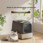 Tuzwa Automatic Self-Cleaning Cat Litter Box | Quiet Smart Cat Toilet with Deodorizer & Rechargeable Design
