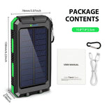 Tuzwa 30000mAh Solar Power Bank – Fast Charging Portable Battery Charger with Dual USB Ports, Digital Display & Flashlight for Phones & Tablets