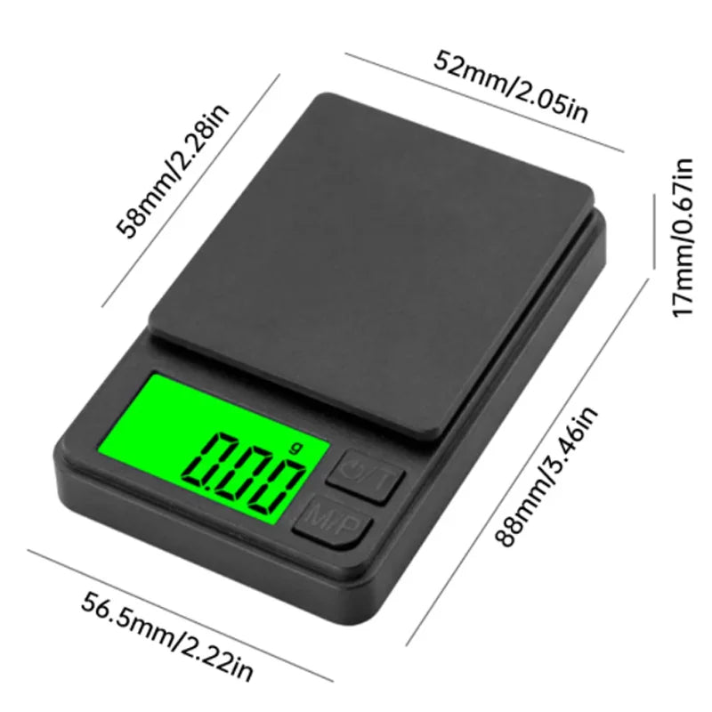 Tuzwa Precision Pocket Scale 1000g x 0.1g | Digital Gram Scale with Backlit LCD for Jewelry, Food, Coffee, Herbs & Travel