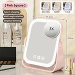 Tuzwa LED Makeup Mirror with Touch Dimming & 3X Magnification – Portable Lighted Vanity Mirror for Makeup & Grooming