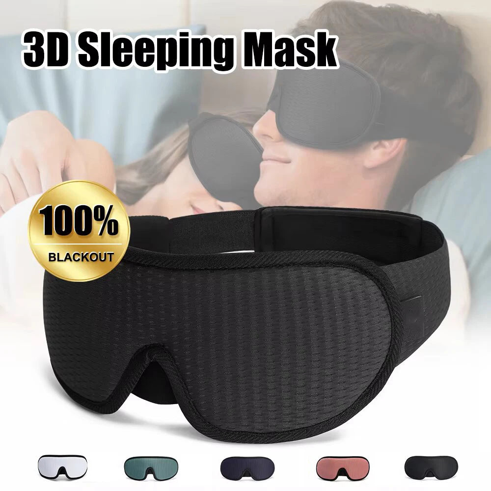 Tuzwa 3D Padded Sleep Eye Mask – Light Blocking Contoured Sleeping Mask, Soft Blindfold with Comfortable Eye Cups for Travel & Rest