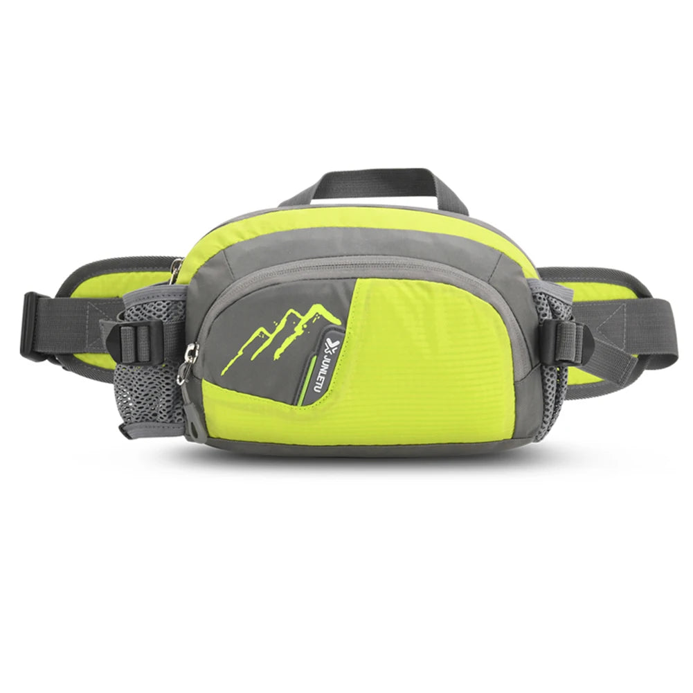 Tuzwa Running Fanny Pack with Water Bottle Holder – Water-Resistant Nylon Waist Bag with Multiple Pockets & Adjustable Strap for Hiking & Travel