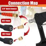 Tuzwa Telescoping Pressure Washer Extension Wand – Gutter Cleaning Pole with 3 Curved Wands & 7 Nozzle Tips, Metal High-Reach Attachment