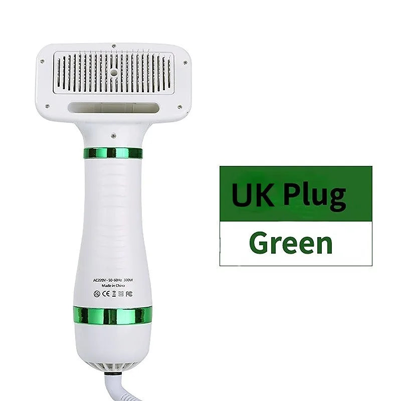 Tuzwa 2-in-1 Pet Hair Dryer & Grooming Brush – Low Noise Dog Dryer with Comb, 4 Heat Settings & Hot/Cold Air