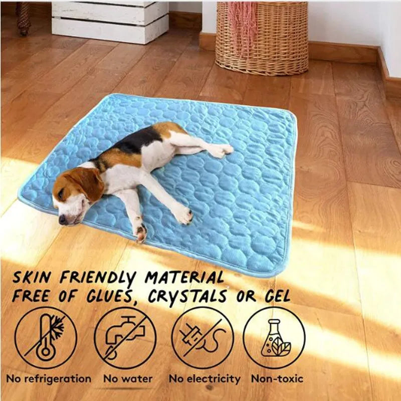 Tuzwa Pet Cooling Mat – 100% Cotton Breathable Summer Bed Mat for Dogs & Cats, Hand Washable Cooling Pad for Comfortable Rest