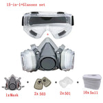 Tuzwa Half Face Respirator Mask with 5N11 Particle Filters & Safety Goggles – Reusable Dust Mask for Painting, Sanding & Industrial Work