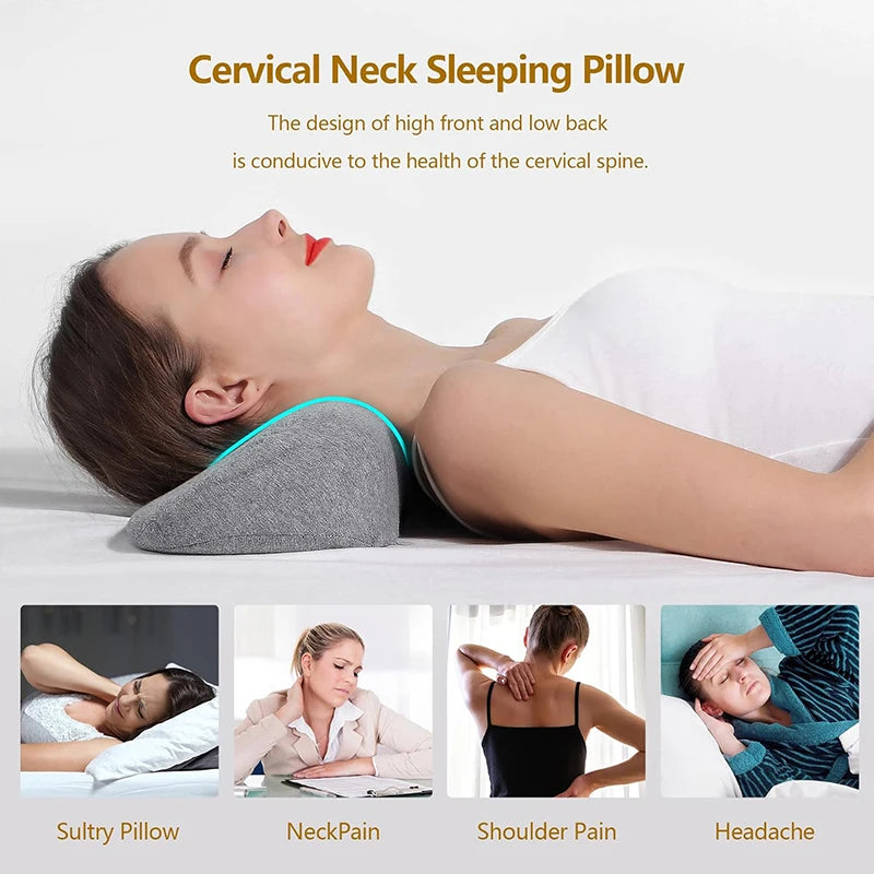 Tuzwa Memory Foam Cervical Pillow – Contoured Ergonomic Neck Support Pillow for Side & Back Sleepers