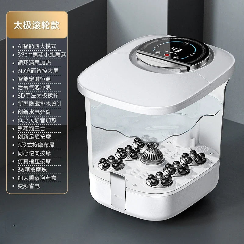 Tuzwa Electric Foot Bath Massager with Heating & Temperature Control – ABS Heated Foot Spa for Home Comfort