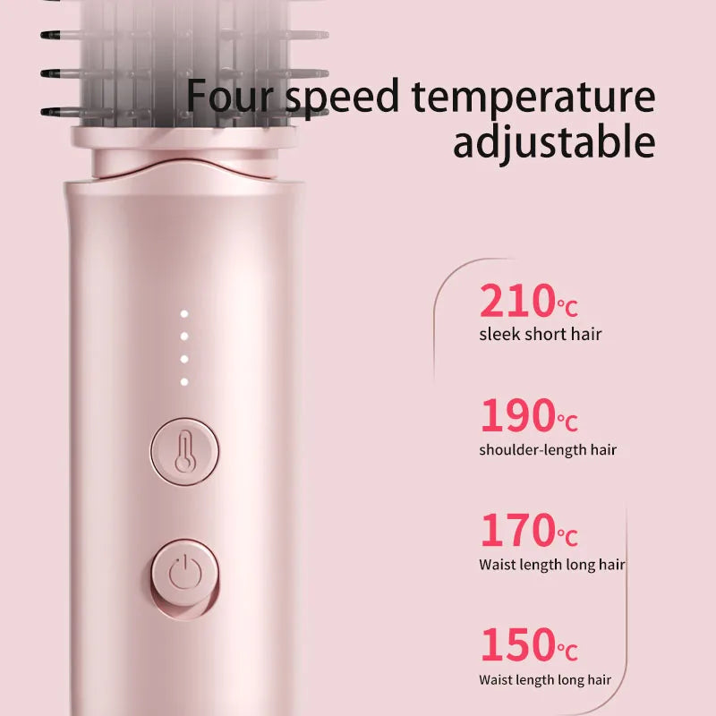 Tuzwa 2-in-1 Cordless Hair Curler & Straightener – Wireless Rechargeable Portable Hair Styler with Blow-Dry Function, 5V Travel Design