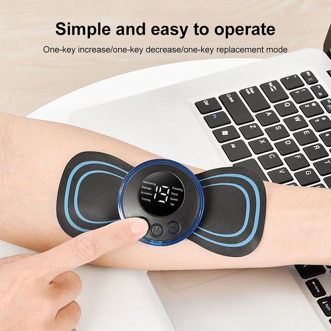Electric EMS Neck Massager, Neck Pain Reliever with Hydrogel Patches